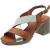 Melluso K56143 Coconut Sandali per Donna in Pelle Marrone con Tacco Medio e fibbietta