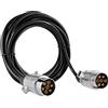 SPARKMOTO cavo rimorchio 7 Poli con Metallo Spina Rimorchio 7 Poli,Cavo di prolunga Rimorchio con spina 7 Poli Alluminio,12V cavo Connettore Rimorchio per Auto roulotte RV Caravan Portabici Camion(MM)