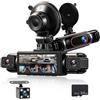 Fuluku 1080P Dash Cam 360 Gradi 4 Canali, Schermo 3.16 Pollici | Dashcam con Scheda SD 64G G-Sensor,Telecamera Posteriore,Modalità di Parcheggio 24H, Visione Notturna,Registrazione in Loop
