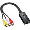 CAMWAY Convertitore da AV a HDMI 1080P,Supporta Commutazione 16: 9/4: 3