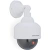 Relaxdays 3X Telecamera Finta di Sorveglianza, Dummy Camera, LED Lampeggiante, HxLxP: 23,5x12,5x14 cm, Deterrente, Bianco