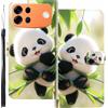 WUACYEAMING Custodia Compatibile con Oppo A7 Pro Max,con Slot Carte PU Pelle Portafoglio Libro Case Antiurto Bumper Motivo Magnetica Flip Protettiva Resistente panda