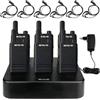 Retevis RT622P Walkie-Talkie, Ricetrasmittenti Professionali con Caricatore a 6 vie, PMR446, 1620mAh, 15mm, Ultra Sottile, VOX, Radioline Walkie Talkie per Scuola (6 Pezzi, Nero)