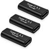 CDQZAIKEJI 3 Pezzi USB C femmina a femmina Adattatore, Adattatore USB 3.1 Tipo C OTG 10Gbps, Prolunga USB C per Collegare Cavi USB C e Dispositivi