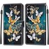 KENHONER Custodia per Samsung Galaxy S25 5G, Farfalla | Portafoglio Pelle PU, Magnetica, Resistente Agli Urti, Scomparto Carte Credito, Pieghevole, Flip Libro, Motivo