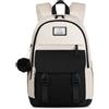 MOMUVO Zaino da donna per viaggi e lavoro, Nero Beige-43,2 cm, 17 inch, Casual