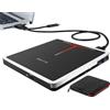 NOLYTH Unità CD/DVD Esterno USB 3.0 Tipo-C Lettore CD DVD Esterno con Slot SD/TF e 2 Porte USB,Portatile Masterizzatore DVD Esterna CD/DVD+/-RW Drive per PC Windows 11 Mac Laptop MacBook Asus HP