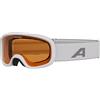 ALPINA PINEY 2.0 - Maschera da sci anti-appannamento, estremamente robusta e infrangibile, protezione UV 100% per bambini, white matt