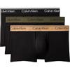 CALVIN KLEIN LOW RISE TRUNK 3PK NB4409 CALVIN KLEIN BLACK W/ BRONZE FLASH WB/BLAC