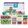 Sistema KLIP IT Contenitori per alimenti | Contenitori per la preparazione dei pasti impilabili ed ermetici | Scatole per il pranzo per la scuola e snack | 28 pz. (14 contenitori e coperchi)