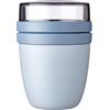 Mepal - Contenitore per il Pranzo Ellipse - Scoparti Separati per Yogurt e Muesli - Adatto per il Freezer, il Microonde e la Lavastoviglie - 500 ml + 200 ml - Nordic Blue