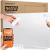 Berdsen Riscaldamento a infrarossi 960 W - WiFi Tuya - Piastra riscaldante - Controllo app - Risparmio energetico - Protezione da surriscaldamento - Riscaldamento a infrarossi - Bianco