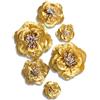 Letjolt Fiori di carta decorazioni per parete, fiori artificiali 3D, decorazione per la casa, sfondo, ghirlande di nozze dorate, decorazione per baby shower, addio al nubilato (set da 6)