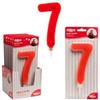 dekora - Candeline Compleanno Gigante Numero 7 Rossa 15 cm per Torta, Candeline Compleanno Numeri, Decorazione per Torta di Compleanno e Feste per Bambini