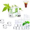 STOUCLA Set di 50 cubetti di ghiaccio riutilizzabili | cubetti ghiaccio riutilizzabili,Nessun effetto congelante,In acrilico trasparente,Per decorazione fotografica,20 mm