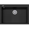 PLADOS Lavello in quarzo da cucina incasso TELMA by Plados serie FLAT vasca singola 76cm - Nero Matt