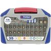 TIVOLY 11521572004 - Valigetta con 35 punte per avvitatore a torsione in latta, contiene 5 pezzi, 5 ph, 8 tx, 8 ttx, 4 hex, 4 fe, 1 set di cacciaviti