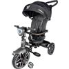 GIODICART GioJoy by Giodicart Triciclo Evolutivo 4-in-1 Moov-LX per Bambini dai 18 Mesi (Telaio Nero, Tessuto Nero)