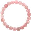 Ouubuuy Bracciale Quarzo Rosa Perline Pietra Cristallo Naturale Uomo Donna 8mm Elastico Bracciale