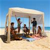 VEVOR Tenda da Spiaggia da 2400 x 2400 x 2400 mm, con Parete Laterale, Facile da Montare, con Tasche per la Sabbia, Ombrellone Parasole Portatile Regolabile in Altezza per Famiglia e Amici, khaki