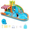 VEVOR Castello Gonfiabile da Esterno per Bambini Parco Acquatico 455x390x238 cm, Castello Gonfiabile con Scivolo Piscina Bancarella Capienza ca. 3-4 Bambini 3-8 Anni, Gioco d'Acqua per Esterno