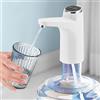 Begoniape Distributore di acqua pompa acqua pompa acqua ricaricabile USB due modalità erogatore di acqua potabile pompa per più tipi di secchi bianco