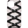The Print Edit Custodia per iPhone 12 Pro Max Cintura Croce Gotica Nera Modello Fibbia Pelle Pallida