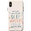 Faith Based Bible Verse Apparel Custodia per iPhone X/XS Versetto della Bibbia Cristiana Acque profonde Isaia 43:2