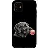 Vintage Lab Bubblegum Aesthetic Style Ar Custodia per iPhone 11 Labrador Retriever, gomma da masticare rosa con simpatica grafica per amanti dei cani