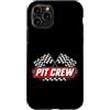 Funny Car Racing Gifts Racing Fans Car E Custodia per iPhone 11 Pro Pit Crew - Bandiera rossa a scacchi, per i membri del team