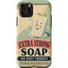 Random Galaxy Custodia per iPhone 11 Pro Sapone extra forte per pensieri sporchi vintage umorismo bagno