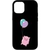 Pig piglet sow grunt animal creature nat Custodia per iPhone 12/12 Pro Piggy Mosche con Palloncini