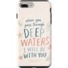 Faith Based Bible Verse Apparel Custodia per iPhone 7 Plus/8 Plus Versetto della Bibbia Cristiana Acque profonde Isaia 43:2