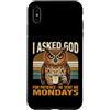 Monday Owl Christian Coffee Humor Custodia per iPhone XS Max Ho chiesto a Dio per pazienza mi ha mandato lunedì gufo