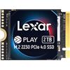 Lexar 2230 PCIe 4.0 2TB SSD Interno, SSD M.2 PCIe Gen4x4, fino a 5200MB/s in lettura, 4700MB/s in scrittura, unità a stato solido interna