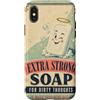 Random Galaxy Custodia per iPhone X/XS Sapone extra forte per pensieri sporchi vintage umorismo bagno