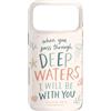 Faith Based Bible Verse Apparel Custodia per iPhone 17 Pro Max Versetto della Bibbia Cristiana Acque profonde Isaia 43:2