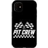 Funny Car Racing Gifts Racing Fans Car E Custodia per iPhone 11 Pit Crew - Bandiera rossa a scacchi, per i membri del team