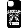 Funny Car Racing Gifts Racing Fans Car E Custodia per iPhone 14 Plus Race Day Vibes Auto Racing Fans Bandiera a scacchi Motorsport