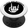 No Contact Lettering Co. Block His Number Skeleton Hand Retro Citazione PopSockets PopGrip Adesivo