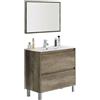 ARKITMOBEL Set Mobile Bagno e Specchio, Legno, Nordik, 80 x 80 x 45 cm