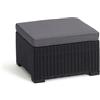 Keter Alibert by Keter - Sgabello California con poggiapiedi, tavolo da giardino in plastica, cuscino per esterni, 68 x 68 x 35 cm, colore: Grigio