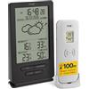 TFA Dostmann stazione meteo con sensore esterno, wireless, 35.1162.10, con previsioni del tempo, digitale, temperatura e umidità, orologio radiocontrollato, grigio