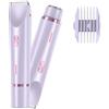 JINPUS Rasoio elettrico da donna 2 in 1, indolore, rasoio da donna, rasoio da bikini, rasoio elettrico senza fili, per gambe e ascelle, peli pubici, ricaricabile, IPX7, impermeabile, viola