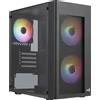 Aerocool HEXFORMBKV2 Micro ATX PC Case 3 Fans FRGB Black