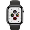 Apple Watch Series 5 (2019) | 44 mm | acciaio inossidabile | GPS + Cellular | nero | cinturino sportivo nero - ottimo