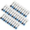 NUOBESTY 100 Pezzi Connettore Space Bean per Pesca in Acciaio Inox Blu | Attacco Rapido, Riduce Torsioni del Filo, per Acque Profonde e Correnti Veloci