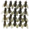 Drawup Kit di esche realistiche per pesca a mosca in PVC morbido con ganci per spigola da trota, set di esche riflettenti per pesca a ruscello, oro e nero, 1,8 cm (stile mosca)
