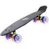 ERNAN Skateboard Completo Mini Cruiser per Bambini 22,Skateboard con Ruote LED per Bambini Principianti Ragazze Ragazzi Adolescenti Adulti (Solid Black)