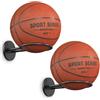 jockcaras Supporto da Parete per Pallone da Basket, Nero - Espositore per Pallone, Decorazione per Camera dei Ragazzi, Set da 2